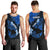 Hawaii Maui Men Tank Top Polynesian Fish Hook Hibiscus Blue Version LT05 - Polynesian Pride