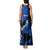 Hawaii Maui Tank Maxi Dress Polynesian Fish Hook Hibiscus Blue Version LT05 - Polynesian Pride