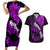 Hawaii Maui Couples Matching Short Sleeve Bodycon Dress and Hawaiian Shirt Polynesian Fish Hook Hibiscus Purple Version LT05 Purple - Polynesian Pride