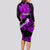 Hawaii Maui Long Sleeve Bodycon Dress Polynesian Fish Hook Hibiscus Purple Version LT05 - Polynesian Pride