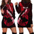 Hawaii Maui Hoodie Dress Polynesian Fish Hook Hibiscus Red Version LT05 - Polynesian Pride