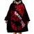 Hawaii Maui Wearable Blanket Hoodie Polynesian Fish Hook Hibiscus Red Version LT05 - Polynesian Pride