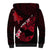 Personalized Hawaii Maui Sherpa Hoodie Polynesian Fish Hook Hibiscus Red Version LT05 - Polynesian Pride
