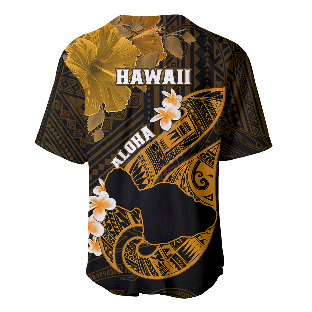 Hawaii Maui Baseball Jersey Polynesian Fish Hook Hibiscus Gold Version LT05 - Polynesian Pride