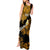 Hawaii Maui Tank Maxi Dress Polynesian Fish Hook Hibiscus Gold Version LT05 - Polynesian Pride