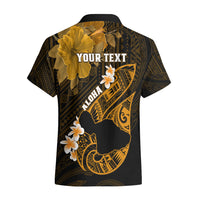 Personalized Hawaii Maui Hawaiian Shirt Polynesian Fish Hook Hibiscus Gold Version LT05 - Polynesian Pride