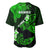 Hawaii Maui Baseball Jersey Polynesian Fish Hook Hibiscus Green Version LT05 - Polynesian Pride