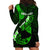 Personalized Hawaii Maui Hoodie Dress Polynesian Fish Hook Hibiscus Green Version LT05 - Polynesian Pride