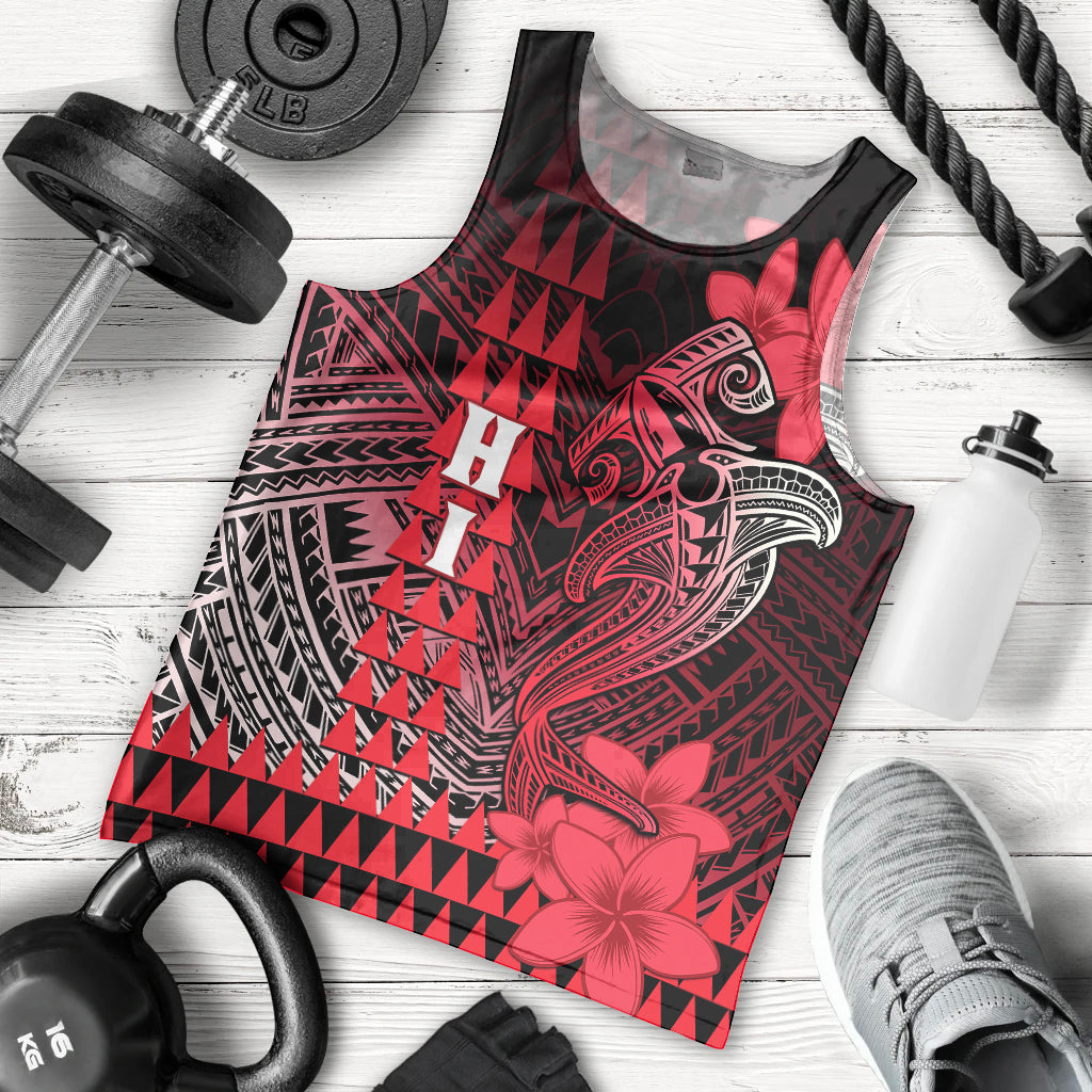 Personalized Hawaii Men Tank Top Hammerhead Shark Kakau Polynesian Tribal Red LT05 Red - Polynesian Pride