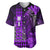 Personalized Hawaii Baseball Jersey Hammerhead Shark Kakau Polynesian Tribal Purple LT05 Purple - Polynesian Pride