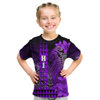 Personalized Hawaii Kid T Shirt Hammerhead Shark Kakau Polynesian Tribal Purple LT05 Purple - Polynesian Pride