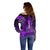 Personalized Hawaii Off Shoulder Sweater Hammerhead Shark Kakau Polynesian Tribal Purple LT05 - Polynesian Pride