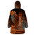 Personalized Hawaii Wearable Blanket Hoodie Hammerhead Shark Kakau Polynesian Tribal Orange LT05 - Polynesian Pride