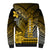 Personalized Hawaii Sherpa Hoodie Hammerhead Shark Kakau Polynesian Tribal Gold LT05 - Polynesian Pride