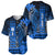 Personalized Hawaii Baseball Jersey Hammerhead Shark Kakau Polynesian Tribal Blue LT05 - Polynesian Pride