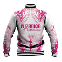Breast Cancer Pink Out Baseball Jacket Polynesian Art Tattoo White Version LT05 - Polynesian Pride