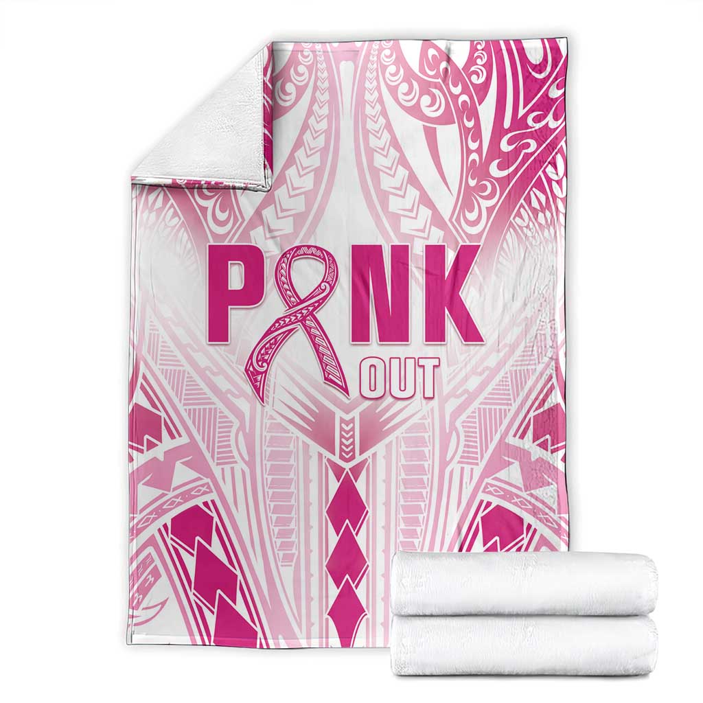Breast Cancer Pink Out Blanket Polynesian Art Tattoo White Version LT05 - Polynesian Pride