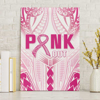 Breast Cancer Pink Out Canvas Wall Art Polynesian Art Tattoo White Version LT05 Without Frame White - Polynesian Pride