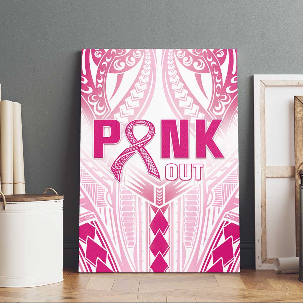 Breast Cancer Pink Out Canvas Wall Art Polynesian Art Tattoo White Version LT05 - Polynesian Pride