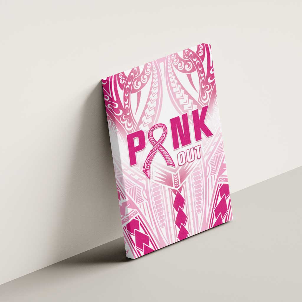 Breast Cancer Pink Out Canvas Wall Art Polynesian Art Tattoo White Version LT05 - Polynesian Pride
