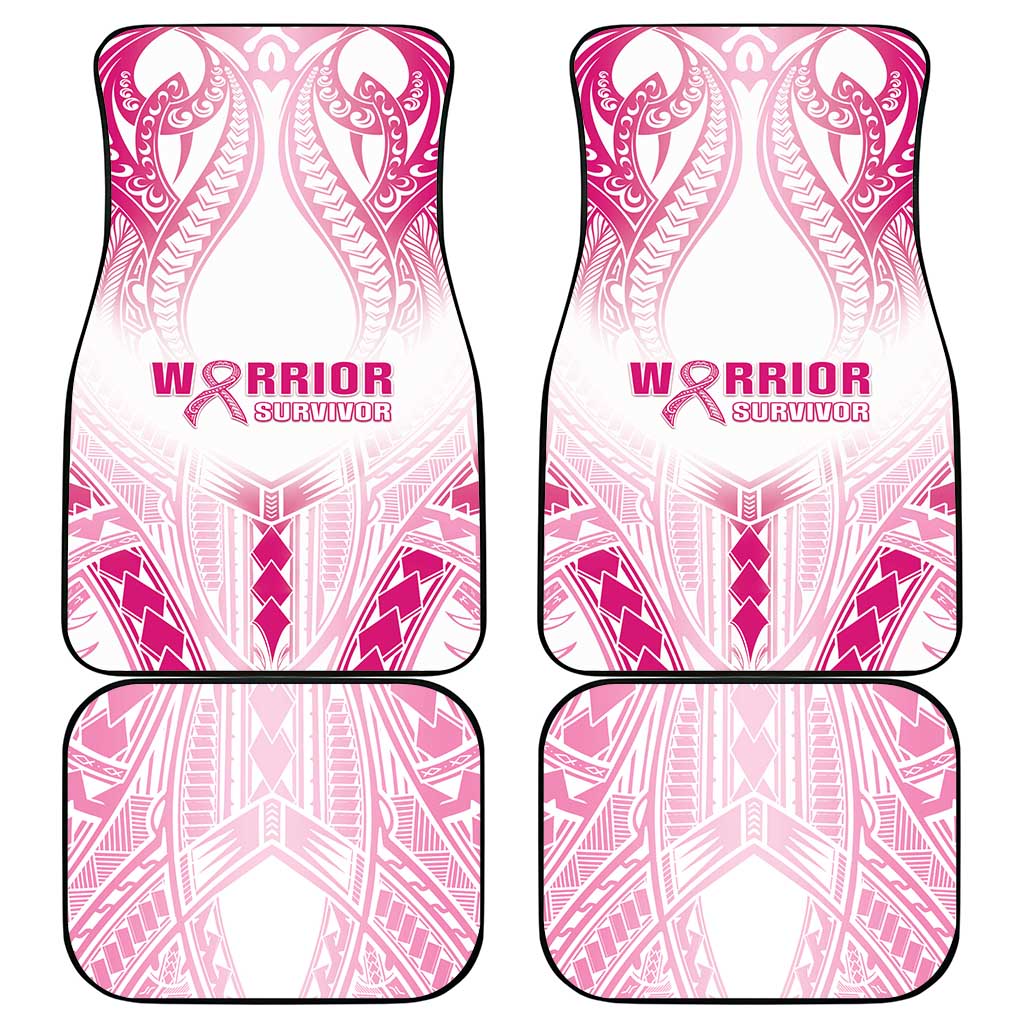Breast Cancer Pink Out Car Mats Polynesian Art Tattoo White Version LT05 - Polynesian Pride