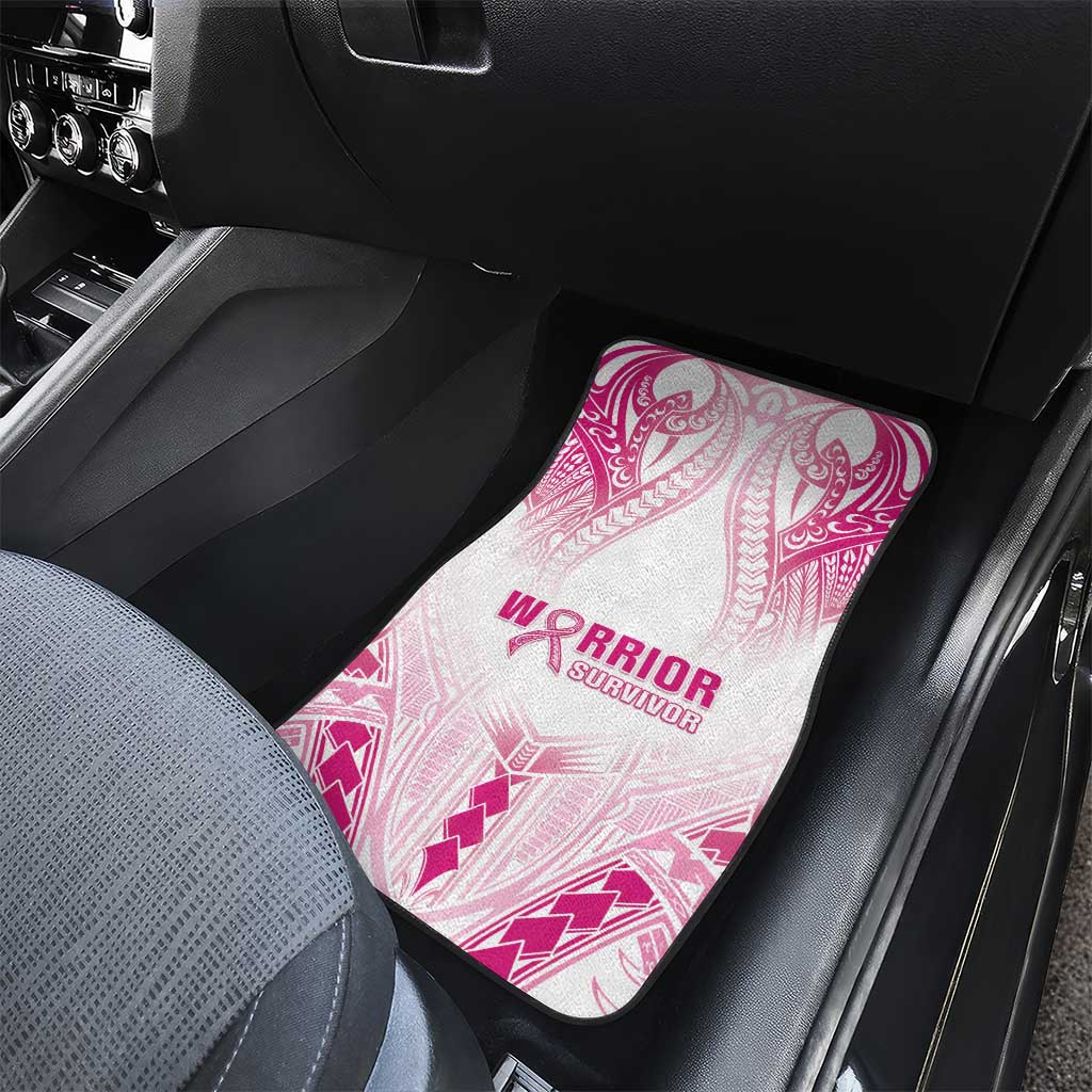 Breast Cancer Pink Out Car Mats Polynesian Art Tattoo White Version LT05 - Polynesian Pride