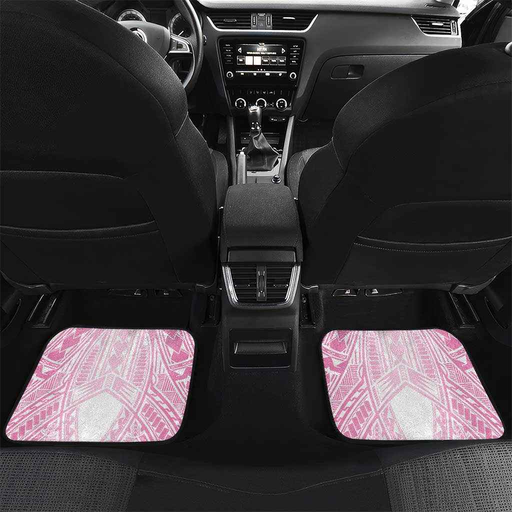 Breast Cancer Pink Out Car Mats Polynesian Art Tattoo White Version LT05 Set 2pcs - Back White - Polynesian Pride