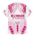 Breast Cancer Pink Out Family Matching Mermaid Dress and Hawaiian Shirt Polynesian Art Tattoo White Version