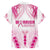 Breast Cancer Pink Out Family Matching Puletasi and Hawaiian Shirt Polynesian Art Tattoo White Version