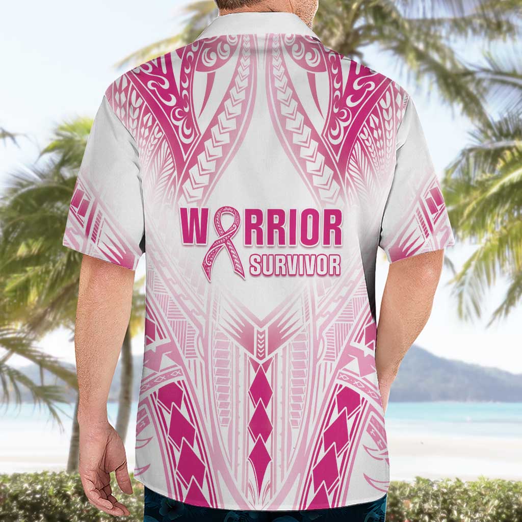 Breast Cancer Pink Out Hawaiian Shirt Polynesian Art Tattoo White Version LT05 - Polynesian Pride