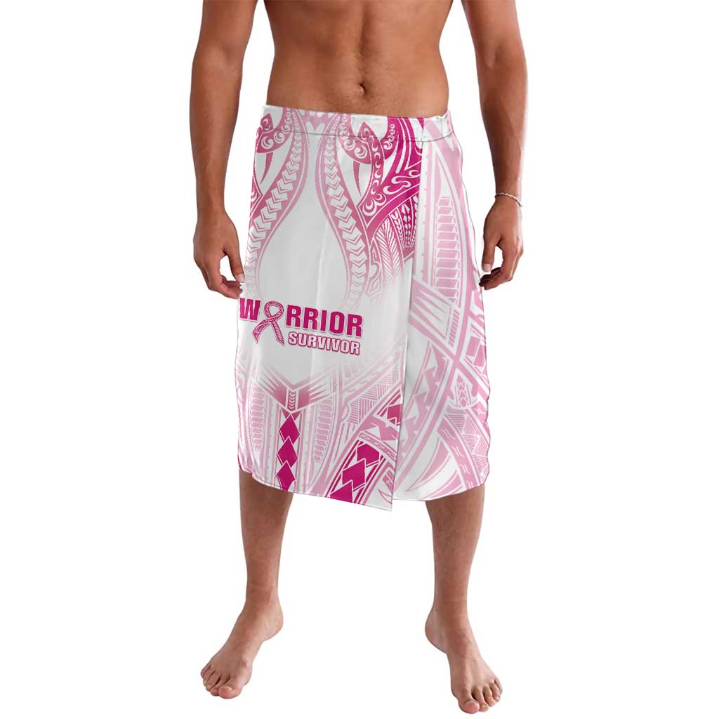 Breast Cancer Pink Out Lavalava Polynesian Art Tattoo White Version LT05 White - Polynesian Pride