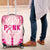 Breast Cancer Pink Out Luggage Cover Polynesian Art Tattoo White Version