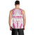 Breast Cancer Pink Out Men Tank Top Polynesian Art Tattoo White Version