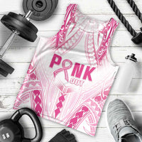 Breast Cancer Pink Out Men Tank Top Polynesian Art Tattoo White Version LT05 - Polynesian Pride
