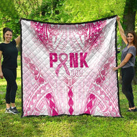 Breast Cancer Pink Out Quilt Polynesian Art Tattoo White Version