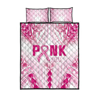 Breast Cancer Pink Out Quilt Bed Set Polynesian Art Tattoo White Version LT05 - Polynesian Pride