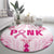 Breast Cancer Pink Out Round Carpet Polynesian Art Tattoo White Version