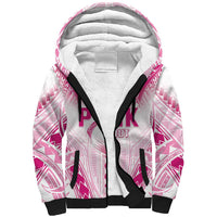 Breast Cancer Pink Out Sherpa Hoodie Polynesian Art Tattoo White Version LT05 Unisex White - Polynesian Pride