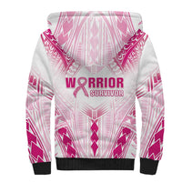 Breast Cancer Pink Out Sherpa Hoodie Polynesian Art Tattoo White Version LT05 - Polynesian Pride