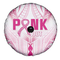 Breast Cancer Pink Out Spare Tire Cover Polynesian Art Tattoo White Version LT05 - Polynesian Pride