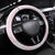 Breast Cancer Pink Out Steering Wheel Cover Polynesian Art Tattoo White Version