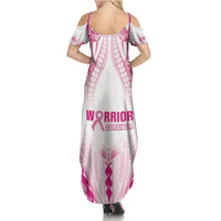 Breast Cancer Pink Out Summer Maxi Dress Polynesian Art Tattoo White Version LT05 - Polynesian Pride