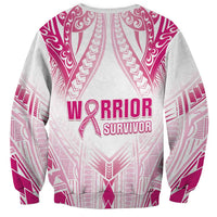 Breast Cancer Pink Out Sweatshirt Polynesian Art Tattoo White Version LT05 - Polynesian Pride