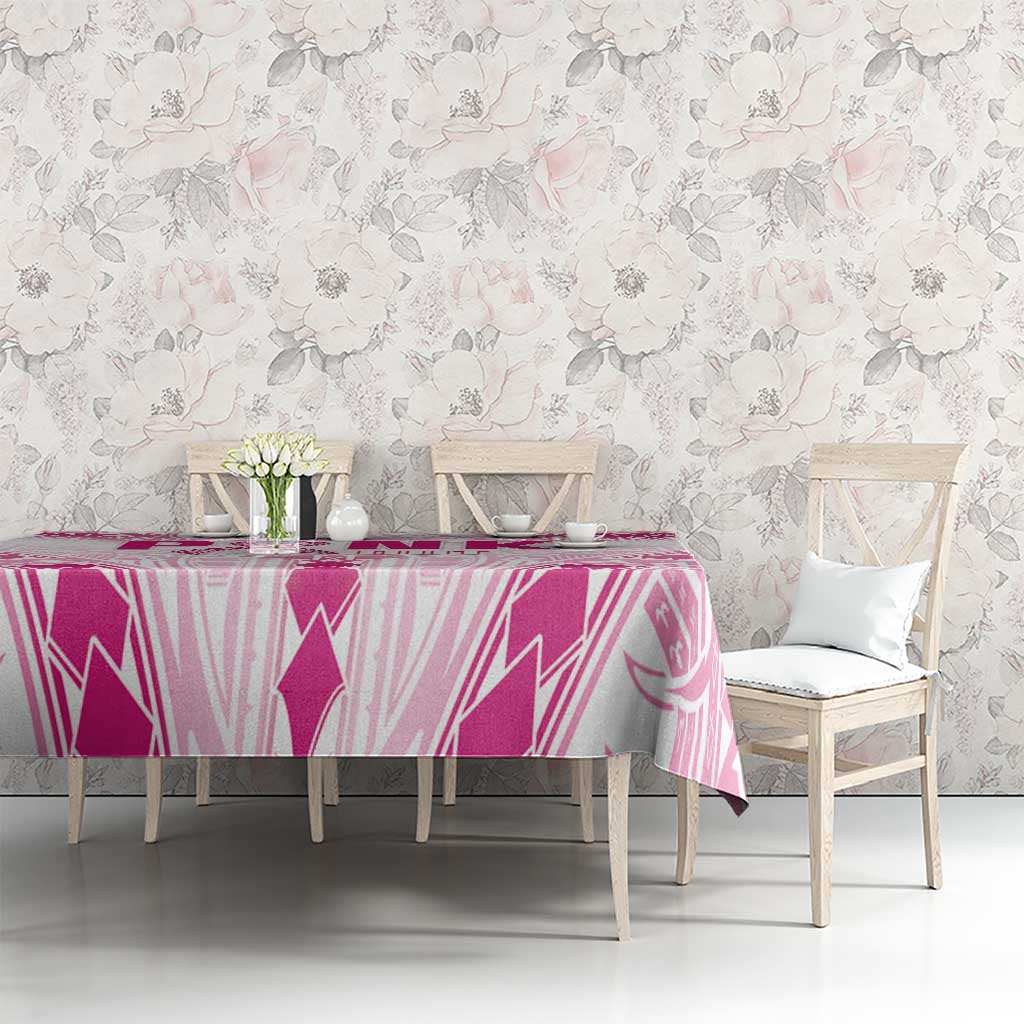 Breast Cancer Pink Out Tablecloth Polynesian Art Tattoo White Version LT05 - Polynesian Pride