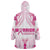 Breast Cancer Pink Out Wearable Blanket Hoodie Polynesian Art Tattoo White Version