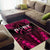 Breast Cancer Pink Out Area Rug Polynesian Art Tattoo Black Version