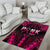 Breast Cancer Pink Out Area Rug Polynesian Art Tattoo Black Version