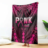 Breast Cancer Pink Out Blanket Polynesian Art Tattoo Black Version LT05 - Polynesian Pride