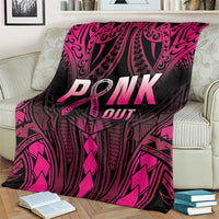 Breast Cancer Pink Out Blanket Polynesian Art Tattoo Black Version LT05 - Polynesian Pride