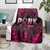 Breast Cancer Pink Out Blanket Polynesian Art Tattoo Black Version